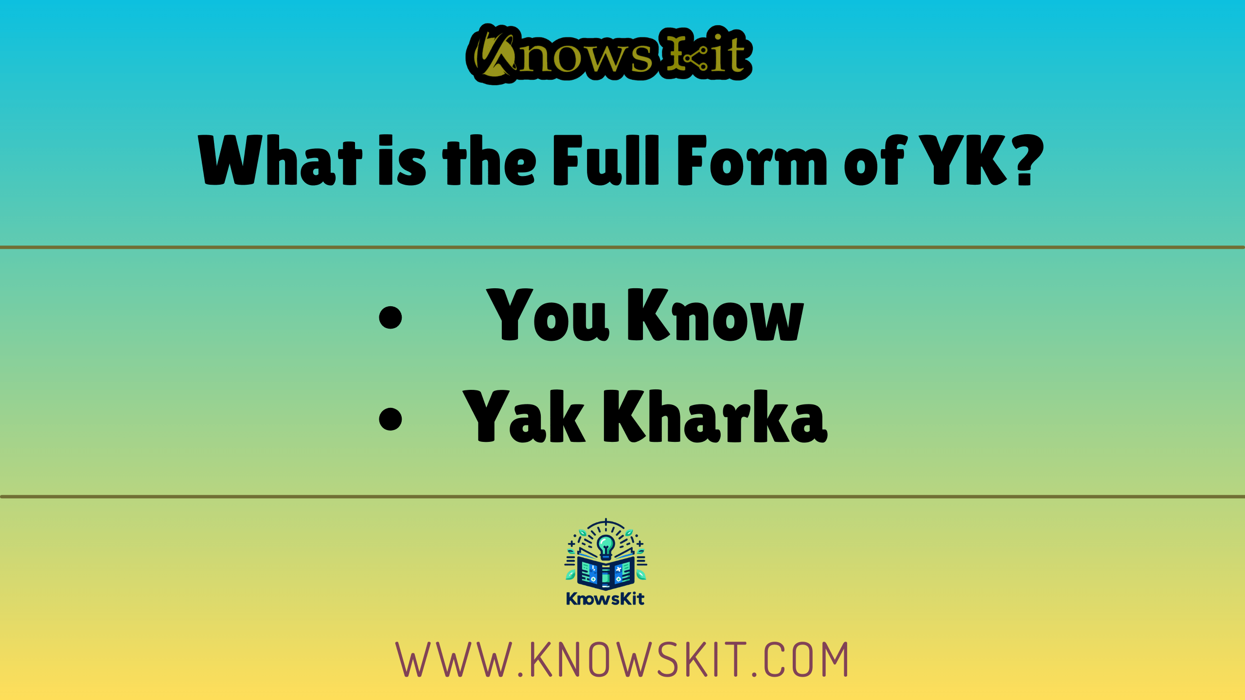 YK 的全称是什么？