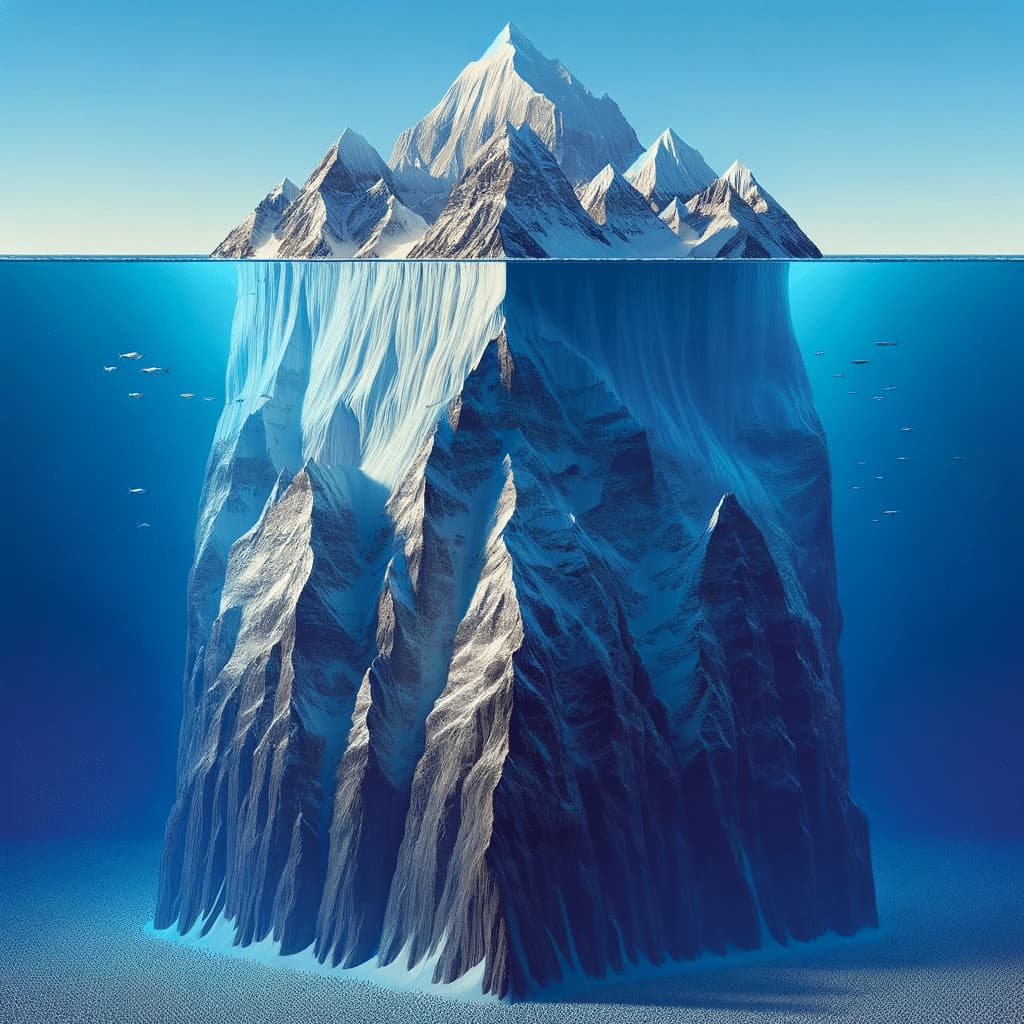 Earth's mysteries - Visual comparison of Mauna Kea and Mount Everest, highlighting Mauna Kea's greater total height from its oceanic base to peak.