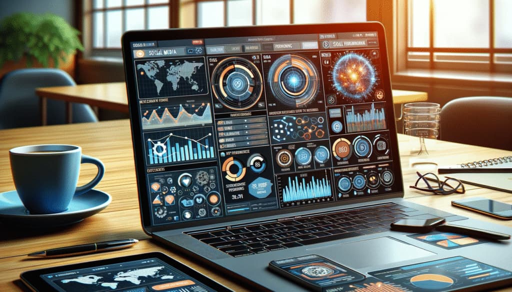 Dashboard displaying social media performance metrics and trends.
