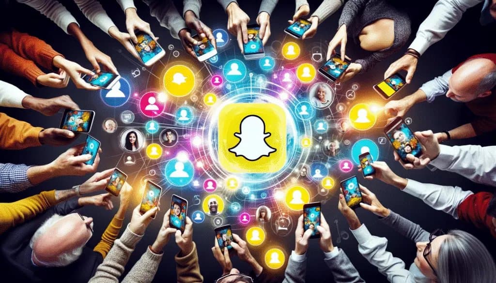 Snapchat 用户人口统计：图片显示不同年龄段的人都在使用 Snapchat，展示了该应用的广泛吸引力。
