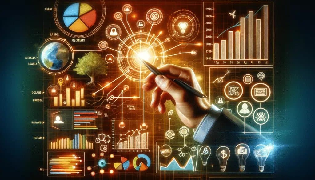 Charts and graphs representing the goal-setting process in social media campaigns.