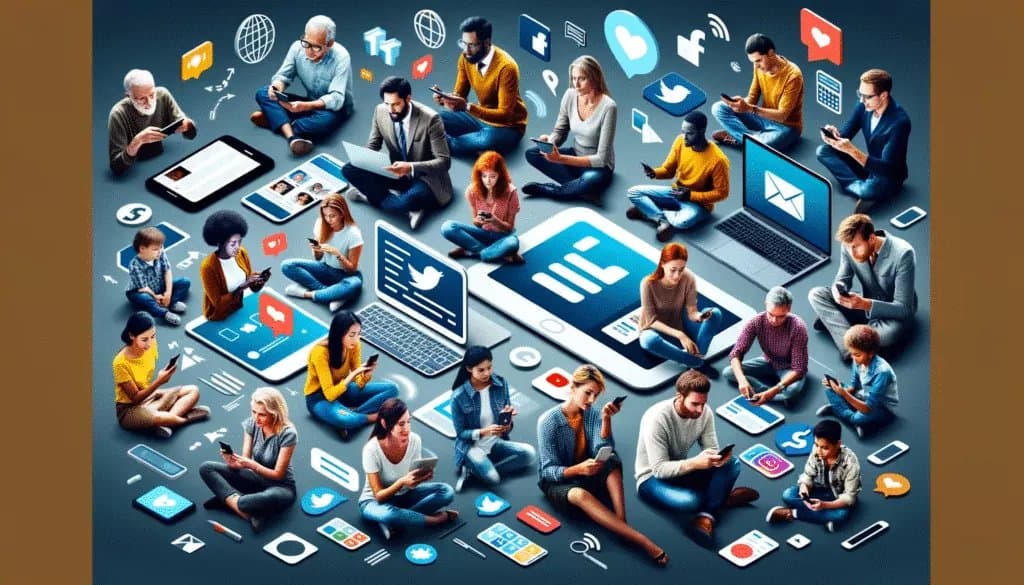 Diverses personnes s'engagent sur différentes plateformes de médias sociaux.