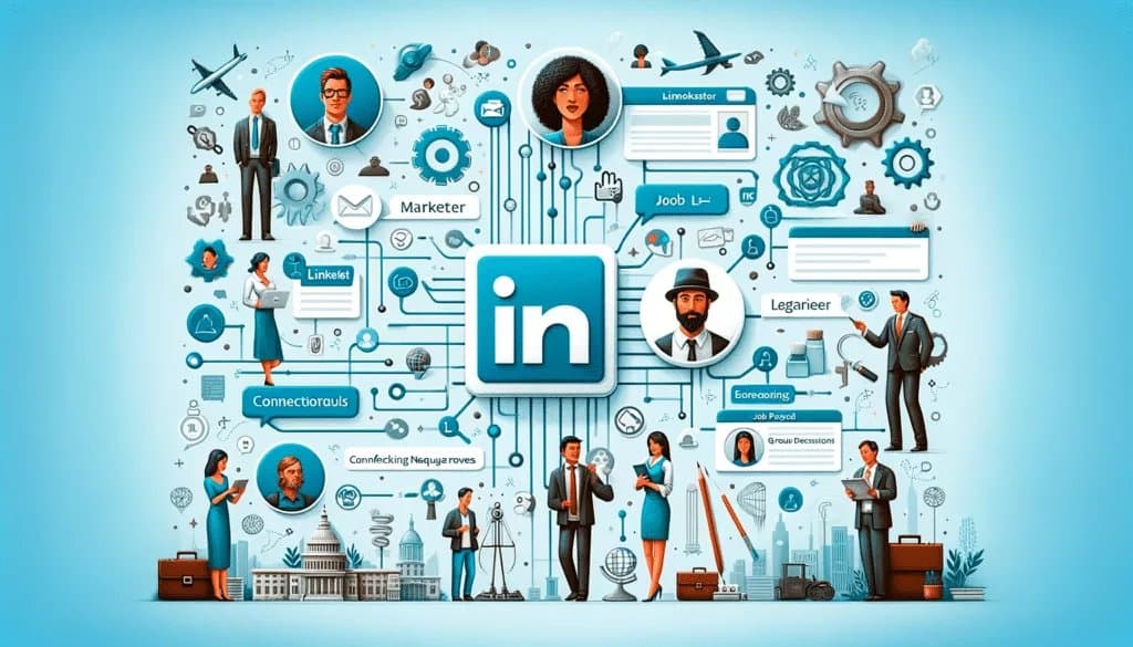 LinkedIn 上多样化的专业简介展示了人际网络和工作机会。