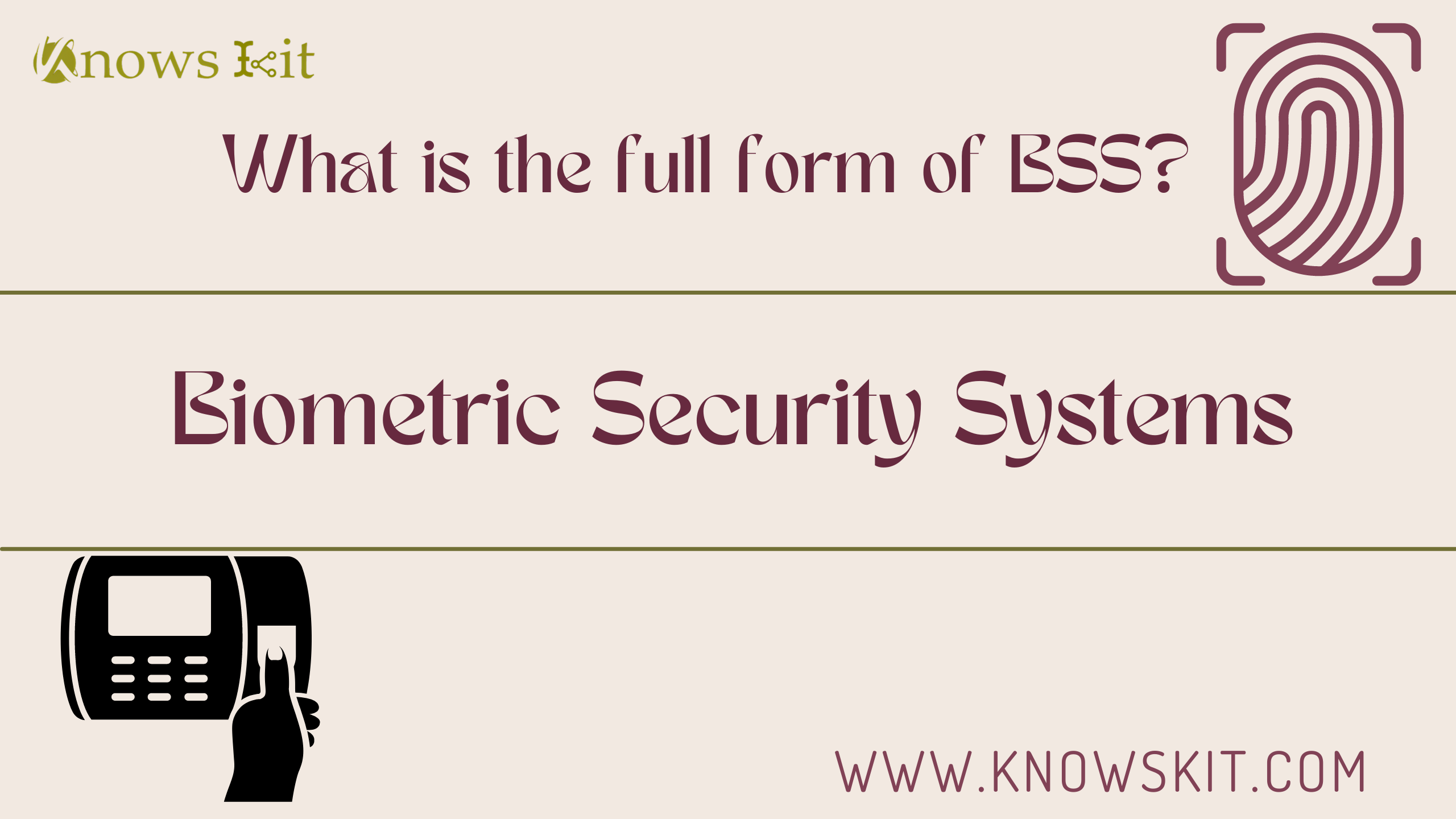 BSS: Biometric Security Systems