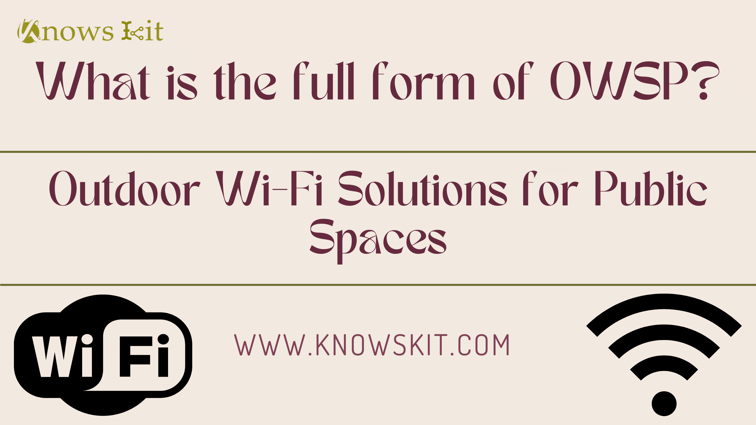 What is the Full Form of OWSP ? 1 OWSP : Solutions Wi-Fi d'extérieur pour les espaces publics